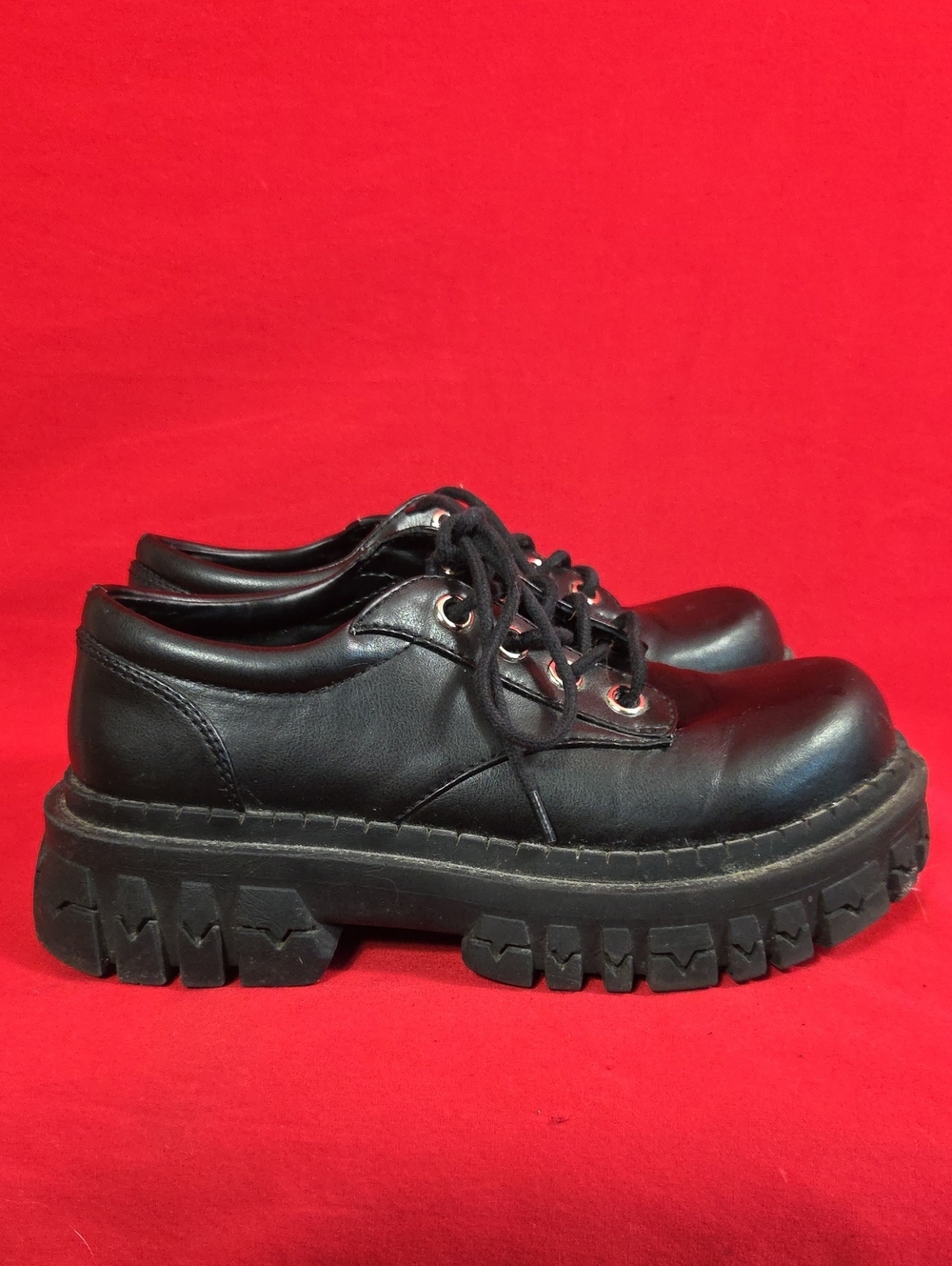 DELIA'S Y2K Chunky Platform Oxford Black Womens Size 7 Goth Grunge